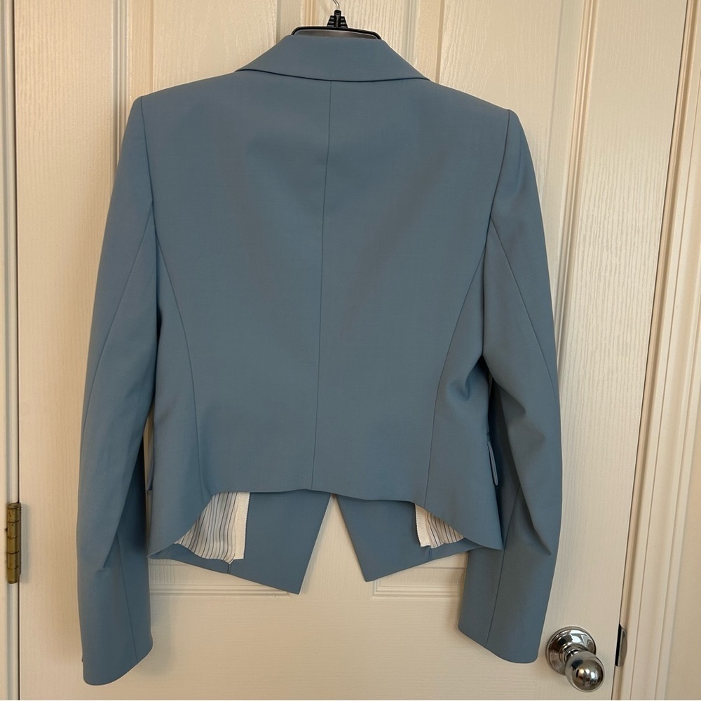 Veronica Beard Blue Hosanna Stretch Virgin Wool Blend Dickey Jacket in Sea Glass - Picture 12 of 12